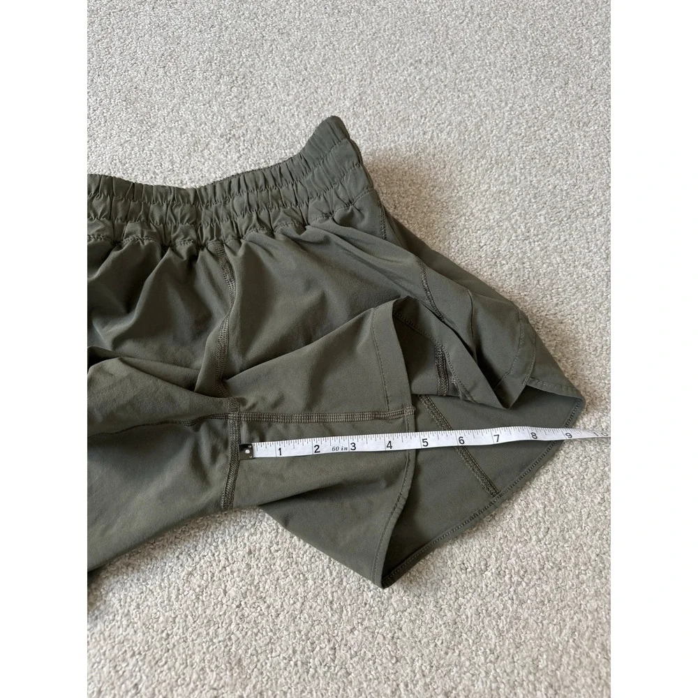 Lululemon Track That Shorts Size 2 Soft Cool Olive Green High-Rise Cut Liner 5